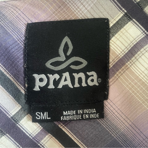 Prana Purple Plaid Button Down Shirt - Picture 2 of 3